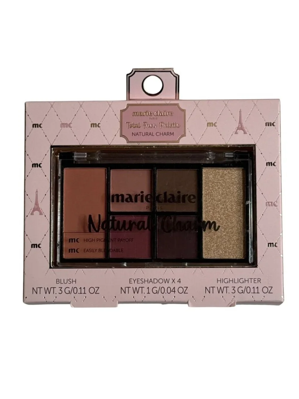 Marie Claire Face Palette Natural Charm Blush Eyeshadow Highlighter Makeup